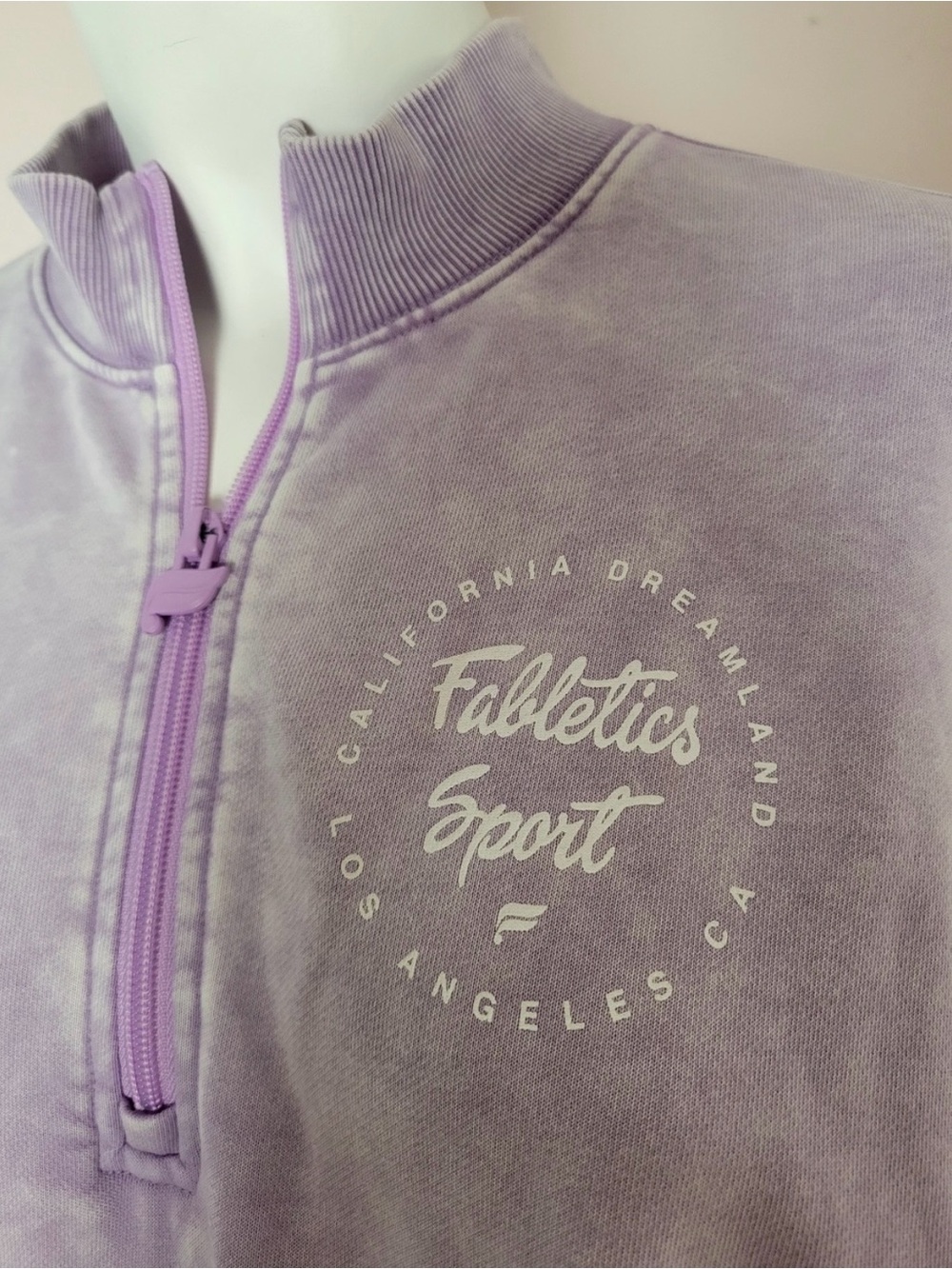 Fabletics Sport Lavender Acid Wash 1/4 Zip California Dreamland Pullover - Picture 5 of 9